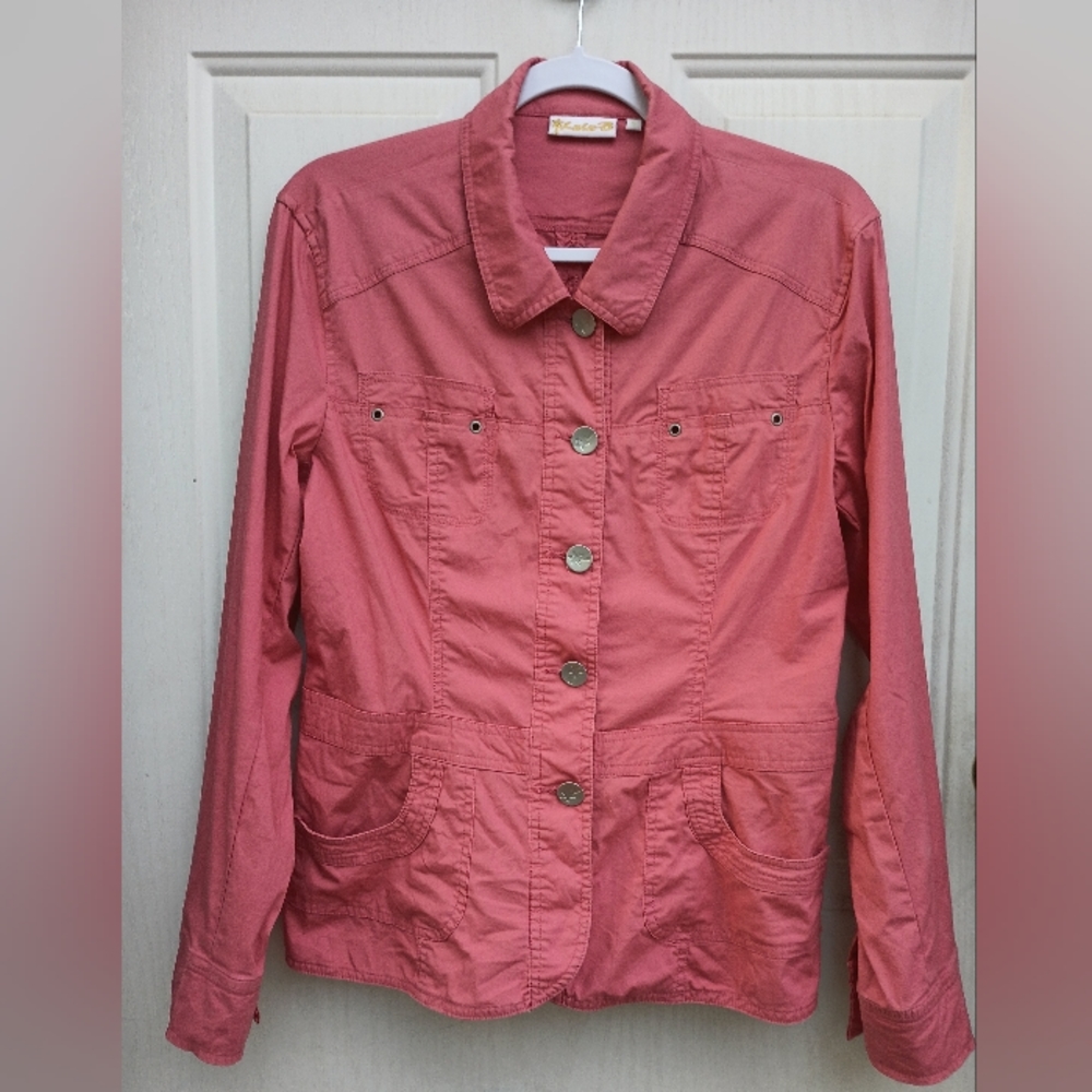LuLu B Lightweight Button Up Shirt Jacket Shacket Rose Pink Ladies Sz Small